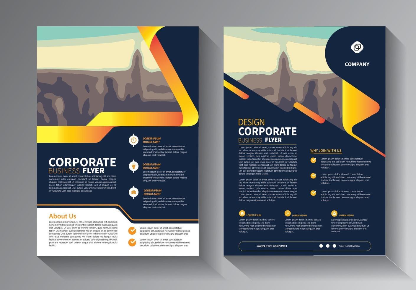 Corporate business flyer and brochure cover layout designs